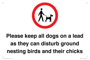 Please keep all dogs on a lead as they can disturb ground nesting birds and their chicks